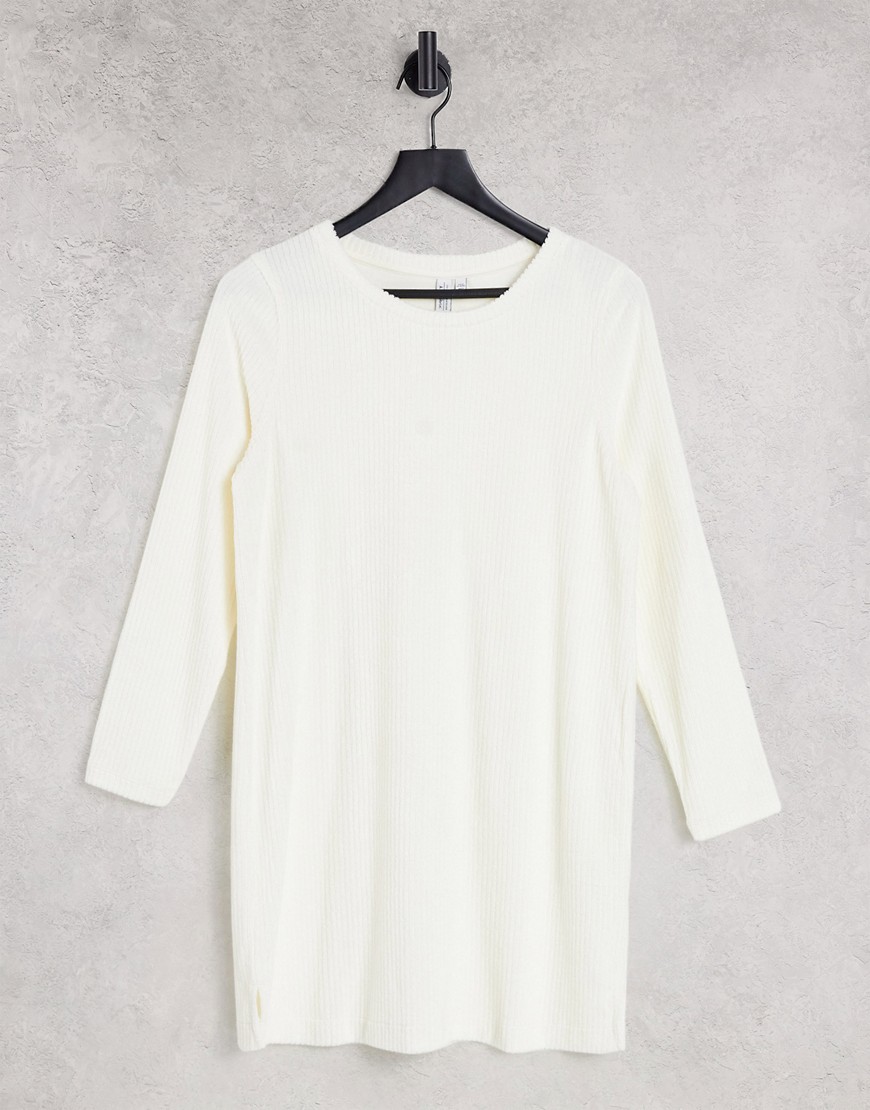 & Other Stories organic cotton ribbed mini dress in off white