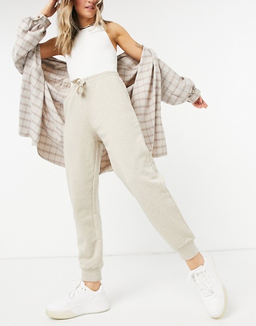 & Other Stories organic cotton straight leg joggers in beige