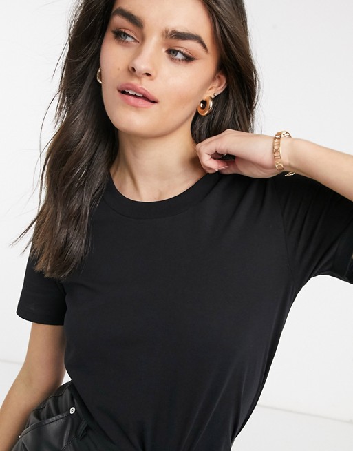 & Other Stories cotton t-shirt in washed black - BLACK