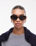 [Other Stories] & Other Stories oval cat eye sunglasses in black No Size BLACK