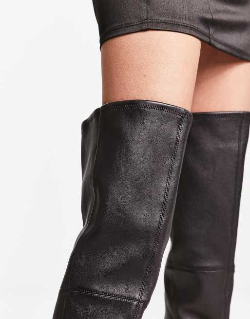 Genuine leather over 2025 the knee boots