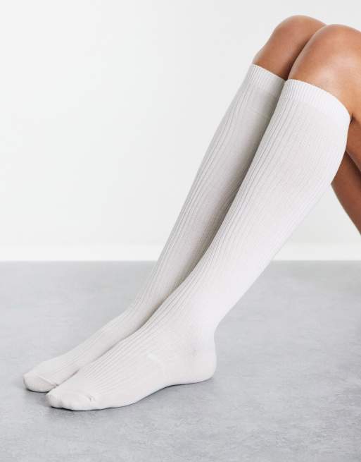 Other Stories over the knee socks in white ASOS