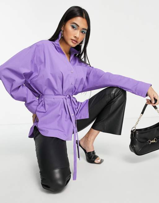 & Other Stories - Overhemd met gestrikte taille in paars