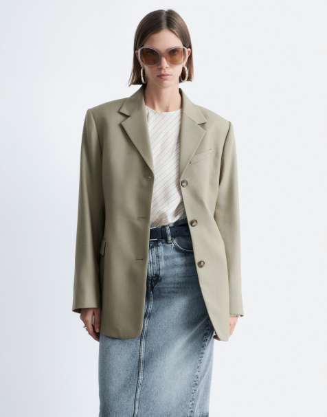 & Other Stories – Oversize-Blazer mit hohem Wollanteil in Beige - view 1