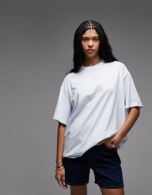 & Other Stories - Oversize-Boyfriend-T-Shirt in Hellblau