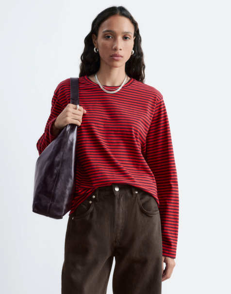 & Other Stories oversize långärmad t-shirt med röda ränder - view 1