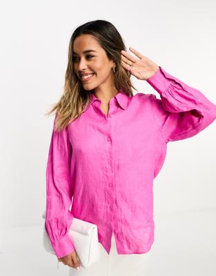 & Other Stories oversize linen shirt in pink