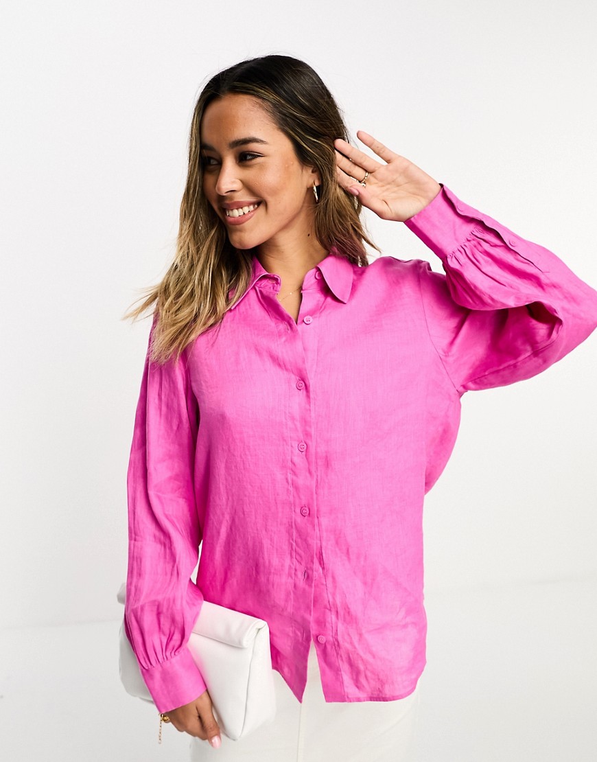 Other Stories &  Oversize Linen Shirt In Pink