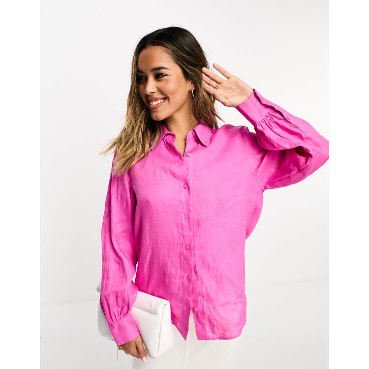 Hot pink hot sale linen shirt