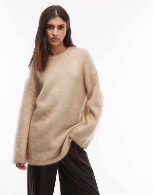 & Other Stories - Oversize-Pullover in Beige aus Mohair-Wollmix-Neutral