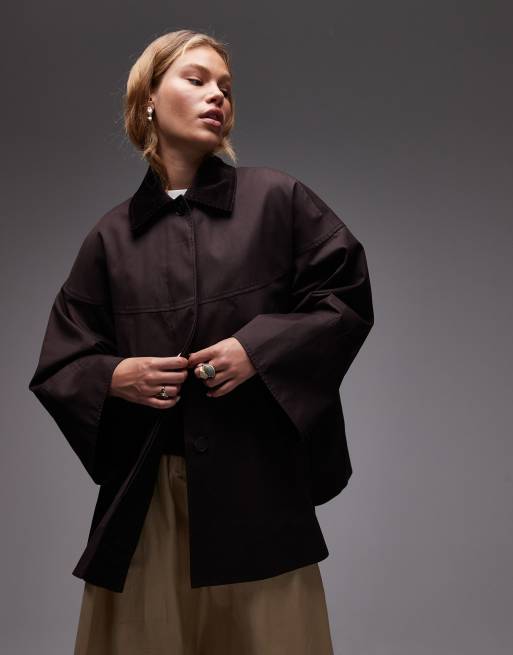 & Other Stories – Oversize-Wachsjacke in Braun, 3 von 4