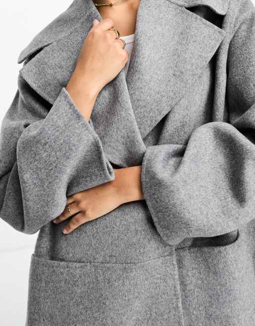 Grey wool blend on sale coat