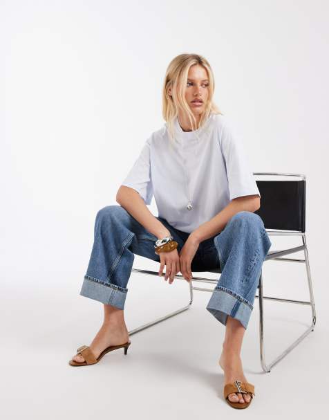 & Other Stories - Oversized boyfriend T-shirt in lichtblauw - view 1