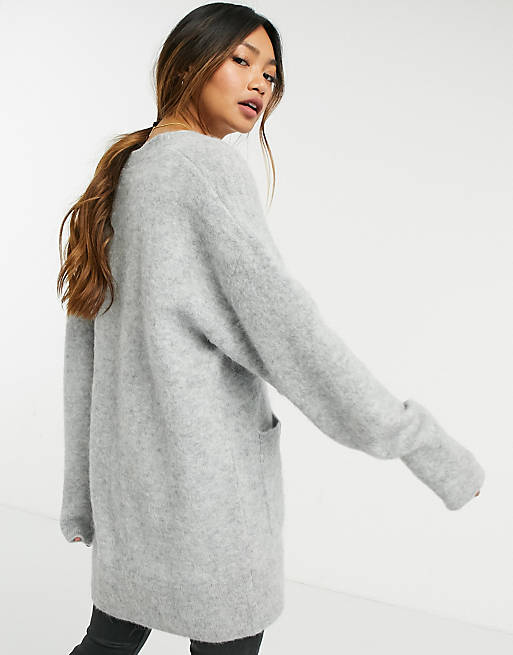 & Other Stories oversized cardigan with jewelled buttons in gray melange |  ASOS