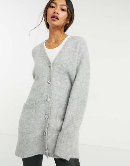 Oversized on sale gray cardigan