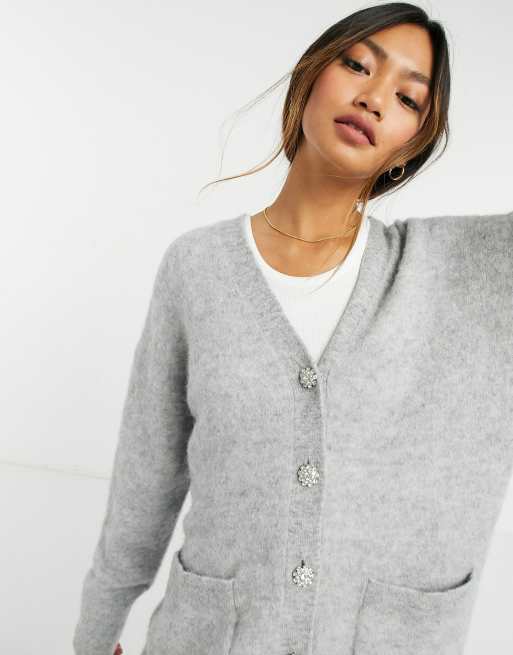 Grey on sale button cardigan