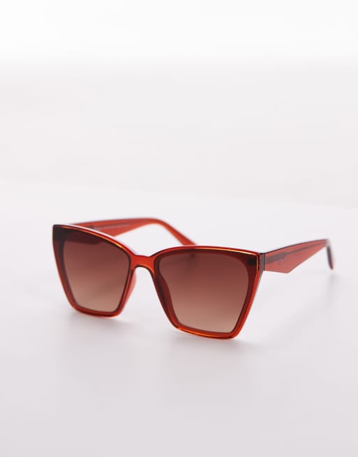 & Other Stories oversized cat eye sunglasses in dark red exclusive to ASOS, 2 of 3