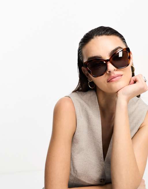 Oversized tortoise shell store cat eye sunglasses