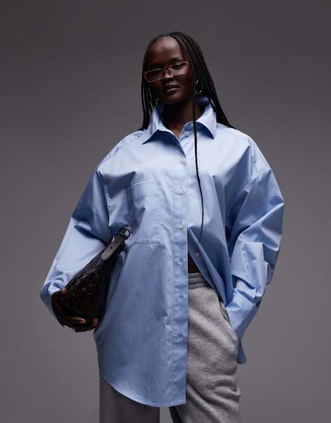 & Other Stories oversized cotton shirt in light blue - view 1