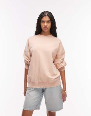 & Other Stories Oversized Crew Neck Sweatshirt In Pink