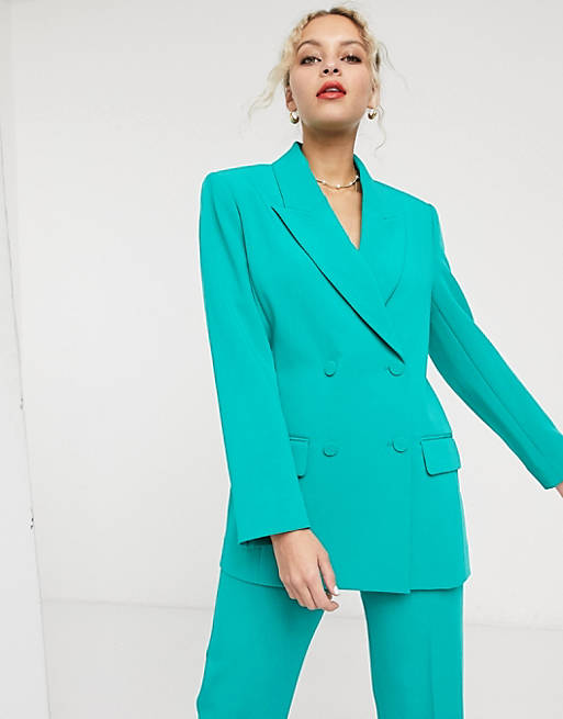 & Other Stories oversized double breasted blazer in emerald green