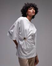 ARRANGE seam detail heavy weight oversized T-shirt in white