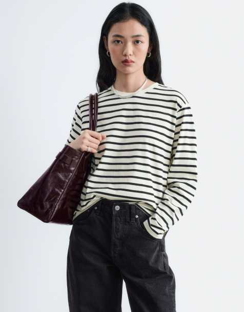 & Other Stories oversized long sleeved t-shirt in off white - view 1