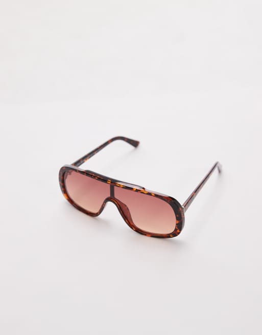 & Other Stories oversized retro aviator sunglasses in tortoise with tonal lens, 2 of 3