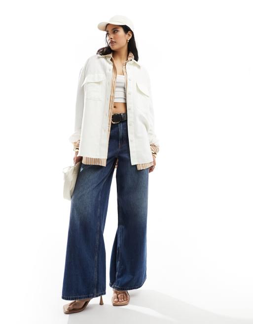 & Other Stories oversized shirt with quilted back yoke detail and paneled sleeves in soft white