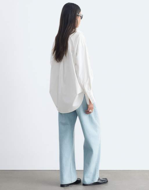 & Other Stories oversized skjorte i bomuld med lomme i hvid, 4 af 5