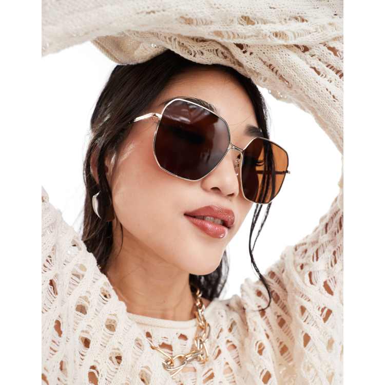 Square rimless sunglasses outlet