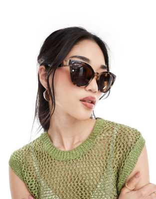 & Other Stories & Other Stories oversized square sunglasses in brown tortoise shell