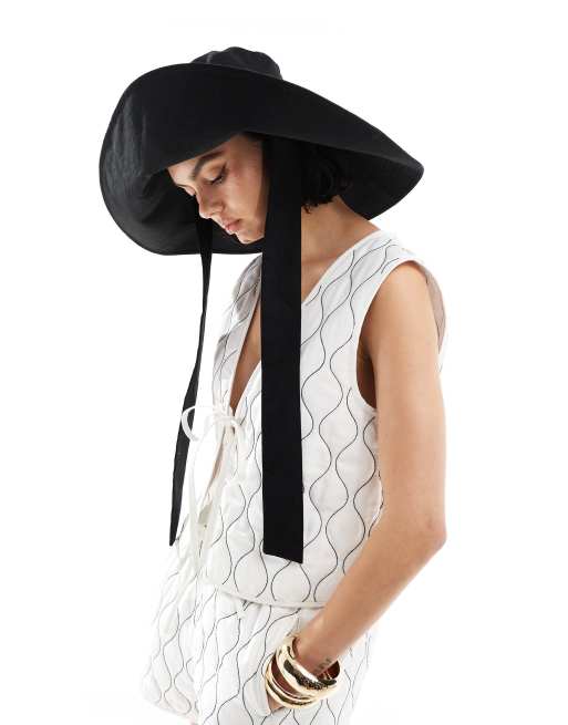 Other Stories oversized summer hat in black