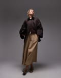 [Other Stories] & Other Stories oversized wax jacket in brown M BROWN