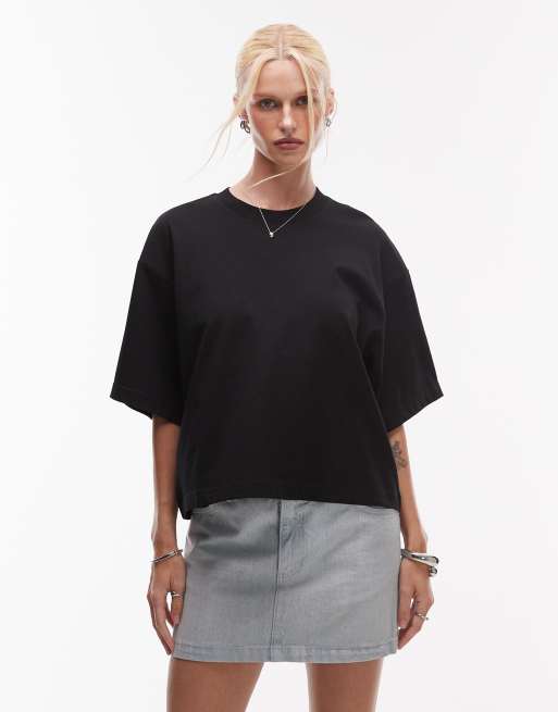 & Other Stories - Oversized T-shirt i sort i firkantet pasform