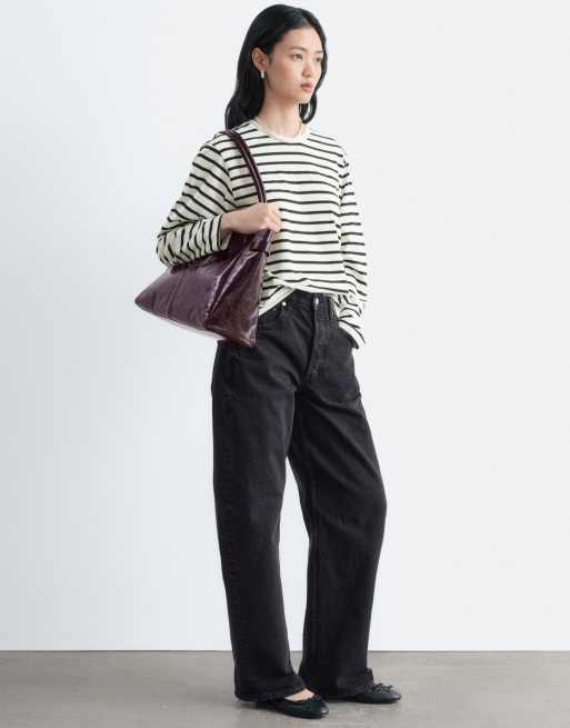 & Other Stories oversized T-shirt met lange mouwen in gebroken wit, 4 van 4