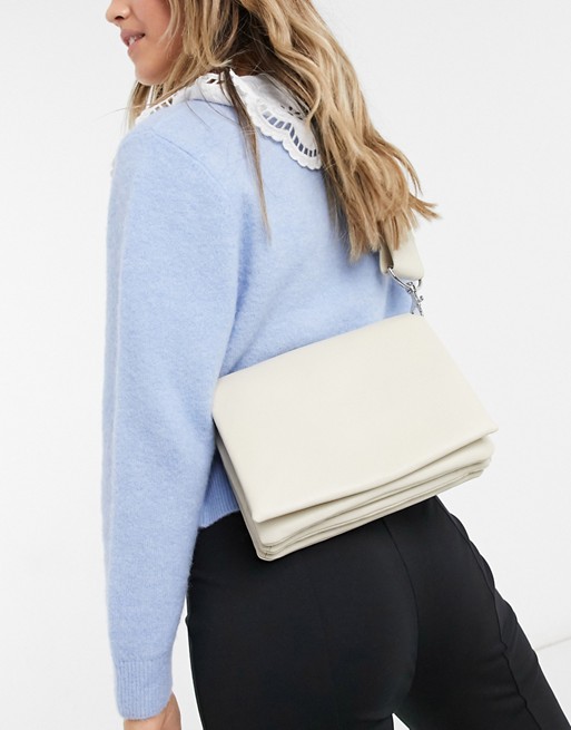 & Other Stories padded cross body bag in off white