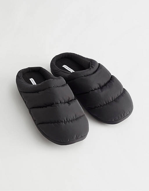 Women & Other Stories padded mule slippers in black 