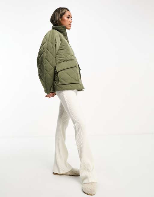  Other Stories padded quilted jacket in khaki