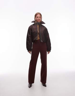 Pantalon ajusté évasé - Bordeaux-Rouge 38