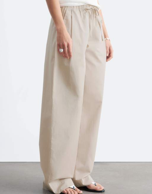 & Other Stories - Pantalon ample en coton à enfiler - Beige, 4 de 4