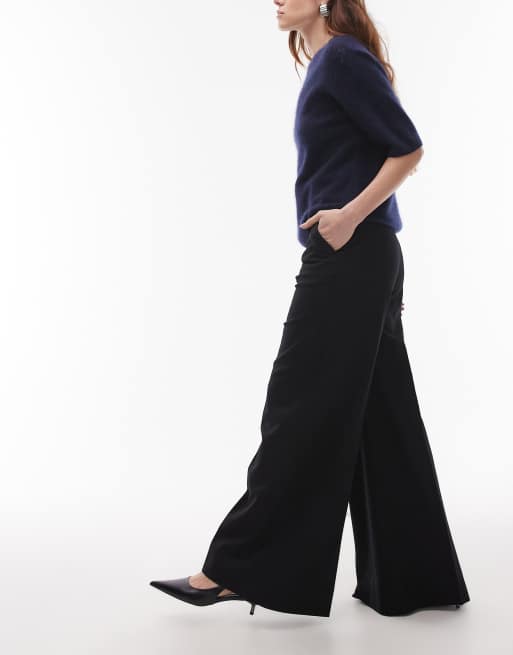 & Other Stories - Pantalon ample habillé en laine mélangée - Noir, 2 de 5