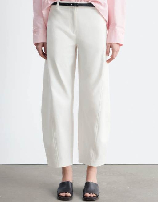 & Other Stories - Pantalon bouffant en coton - Blanc, 3 de 4