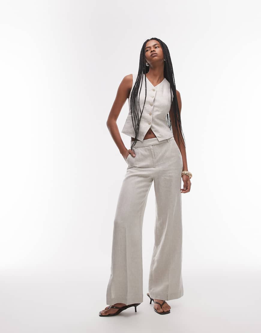 Pantalon d'ensemble en lin - Beige-Neutre 44