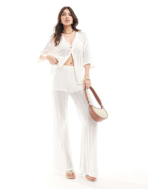 & Other Stories - Pantalon d'ensemble en maille crochetée - Blanc - view 1
