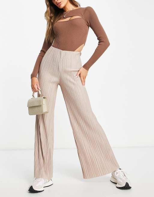 & Other Stories - Pantalon d'ensemble plissé - Beige - STONE, 4 de 4
