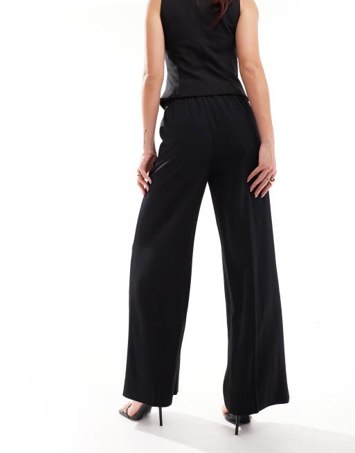 & Other Stories - Pantalon droit à taille volantée - Noir, 4 de 5