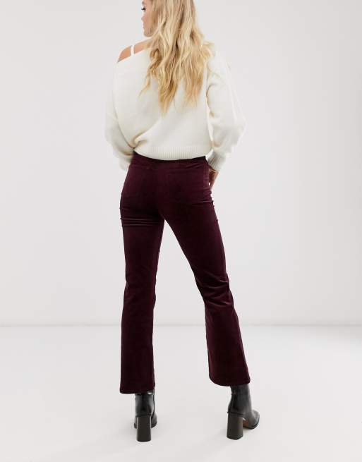 Pantalon velours bordeaux clearance femme