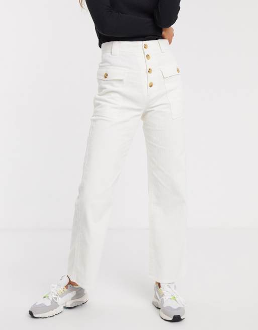 Pantalon velours blanc outlet cassé femme