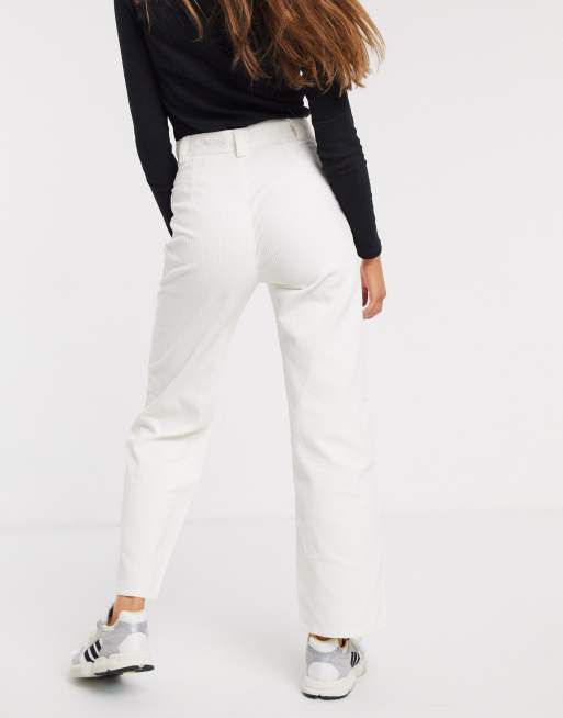 Pantalon velours shop blanc femme